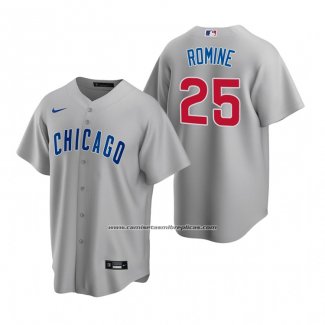 Camiseta Beisbol Hombre Chicago Cubs Austin Romine Replica Road Gris