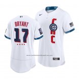 Camiseta Beisbol Hombre Chicago Cubs Kris Bryant 2021 All Star Autentico Blanco