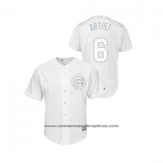 Camiseta Beisbol Hombre Chicago Cubs Nicholas Castellanos 2019 Players Weekend Artist Replica Blanco