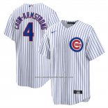 Camiseta Beisbol Hombre Chicago Cubs Pete Crow-Armstrong Primera Replica Blanco1