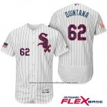 Camiseta Beisbol Hombre Chicago White Sox 2017 Estrellas Y Rayas 62 Jose Quintana Blanco Flex Base