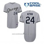 Camiseta Beisbol Hombre Chicago White Sox 24 Early Wynn Gris Cool Base
