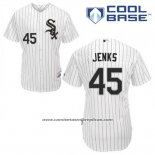 Camiseta Beisbol Hombre Chicago White Sox 45 Bobby Jenks Blanco Primera Cool Base