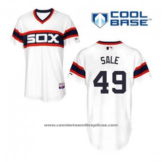 Camiseta Beisbol Hombre Chicago White Sox 49 Chris Sale Blanco Alterno Cool Base