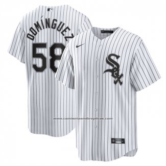 Camiseta Beisbol Hombre Chicago White Sox Seranthony Dominguez Primera Replica Blanco