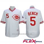 Camiseta Beisbol Hombre Cincinnati Reds 5 Johnny Bench Autentico Collection Flex Base Blanco1