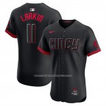 Camiseta Beisbol Hombre Cincinnati Reds Barry Larkin 2025 City Connect Elite Negro
