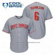 Camiseta Beisbol Hombre Cincinnati Reds Billy Hamilton 6 Gris Cool Base