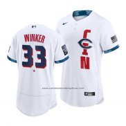 Camiseta Beisbol Hombre Cincinnati Reds Jesse Winker 2021 All Star Autentico Blanco