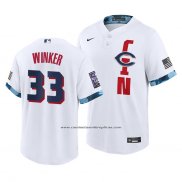 Camiseta Beisbol Hombre Cincinnati Reds Jesse Winker 2021 All Star Replica Blanco