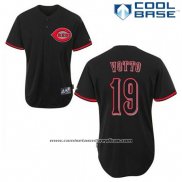 Camiseta Beisbol Hombre Cincinnati Reds Joey Votto 19 Negro Fashion Cool Base