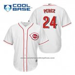 Camiseta Beisbol Hombre Cincinnati Reds Tony Perez 24 Blanco Primera Cool Base