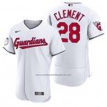 Camiseta Beisbol Hombre Cleveland Guardians Ernie Clement Autentico Primera Blanco