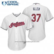 Camiseta Beisbol Hombre Cleveland Indians 2017 Estrellas y Rayas 37 Cody Allen Blanco Cool Base