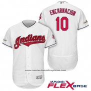Camiseta Beisbol Hombre Cleveland Indians 2017 Postemporada Edwin Encarnacion Blanco Flex Base