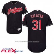 Camiseta Beisbol Hombre Cleveland Indians Danny Salazar Azul Autentico Collection Flex Base