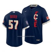 Camiseta Beisbol Hombre Cleveland Indians Shane Bieber 2021 All Star Replica Azul