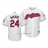 Camiseta Beisbol Hombre Cleveland Indians Triston Mckenzie Cool Base Primera Blanco