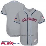 Camiseta Beisbol Hombre Colorado Rockies 2017 Estrellas y Rayas Gris Flex Base