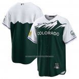 Camiseta Beisbol Hombre Colorado Rockies 2022 City Connect Replica Verde