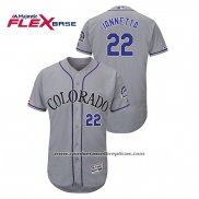 Camiseta Beisbol Hombre Colorado Rockies Chris Iannetta Autentico Collection Flex Base Gris