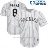 Camiseta Beisbol Hombre Colorado Rockies Gerardo Parra 8 Blanco Cool Base