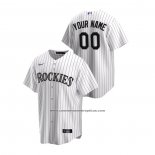 Camiseta Beisbol Hombre Colorado Rockies Personalizada Replica Primera Blanco