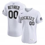 Camiseta Beisbol Hombre Colorado Rockies Retired Roster Elite Blanco