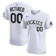 Camiseta Beisbol Hombre Colorado Rockies Retired Roster Elite Blanco