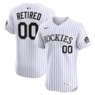 Camiseta Beisbol Hombre Colorado Rockies Retired Roster Elite Blanco