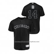 Camiseta Beisbol Hombre Colorado Rockies Tony Wolters 2019 Players Weekend Autentico Negro