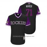 Camiseta Beisbol Hombre Colorado Rockies Wade Davis 2018 LLWS Players Weekend Wader Negro