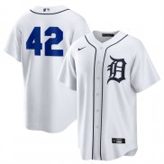 Camiseta Beisbol Hombre Detroit Tigers 2025 Jackie Robinson Day Primera Replica Blanco