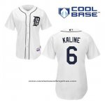 Camiseta Beisbol Hombre Detroit Tigers Al Kaline 6 Blanco Primera Cool Base