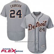 Camiseta Beisbol Hombre Detroit Tigers Miguel Cabrera Autentico Collection Flex Base Gris