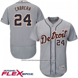 Camiseta Beisbol Hombre Detroit Tigers Miguel Cabrera Autentico Collection Flex Base Gris