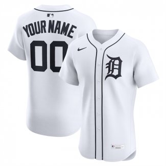 Camiseta Beisbol Hombre Detroit Tigers Primera Personalizada Blanco