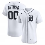 Camiseta Beisbol Hombre Detroit Tigers Retired Roster Patch Elite Blanco