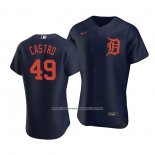 Camiseta Beisbol Hombre Detroit Tigers Willi Castro Autentico Alterno Azul