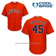 Camiseta Beisbol Hombre Houston Astros Carlos Lee 45 Naranja Alterno Cool Base