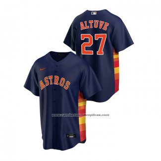 Camiseta Beisbol Hombre Houston Astros Jose Altuve Replica Alterno Azul