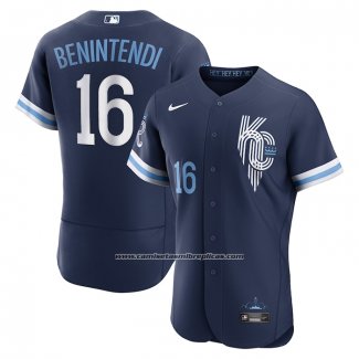 Camiseta Beisbol Hombre Kansas City Royals Andrew Benintendi 2022 City Connect Autentico Azul