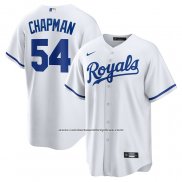 Camiseta Beisbol Hombre Kansas City Royals Aroldis Chapman Primera Replica Blanco