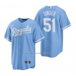 Camiseta Beisbol Hombre Kansas City Royals Brady Singer Replica Alterno Azul