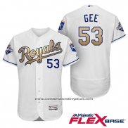 Camiseta Beisbol Hombre Kansas City Royals Campeones 53 Dillon Gee Flex Base Oro