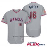 Camiseta Beisbol Hombre Los Angeles Angels 2017 Estrellas y Rayas Huston Street Gris Flex Base