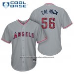 Camiseta Beisbol Hombre Los Angeles Angels 2017 Estrellas y Rayas Kole Calhoun Gris Cool Base Camiseta Beisbol Hombre Los Angeles Angels 2017 Estrellas y Rayas Kole Calhoun Gris Cool Base