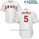 Camiseta Beisbol Hombre Los Angeles Angels 5 Albert Pujols Blanco Cool Base