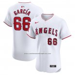 Camiseta Beisbol Hombre Los Angeles Angels Luis Garcia Primera Elite Blanco