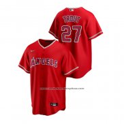 Camiseta Beisbol Hombre Los Angeles Angels Mike Trout Replica Alterno Rojo